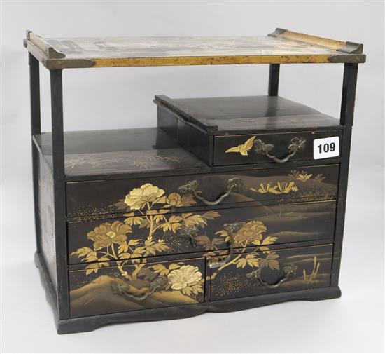 A Japanese lacquer table cabinet